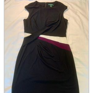 LAUREN RALPH LAUREN BLACK CAP SLEEVE DRESS SIZE 12